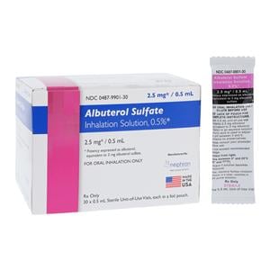 Albuterol Sulfate Inhalation Solution 0.5% Vial 0.5mL 30/Bx