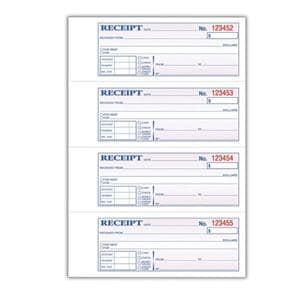 Adams Carbonless Money/Rent Receipt Book 200 Sheets Ea