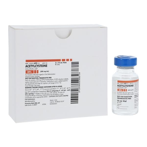 Acetylcysteine Inhalation Solution 20% Vial 10mL 3/Bx