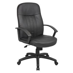 LeatherPlus Executive Chair Metal Black With Tilt/Upright Lock Ea