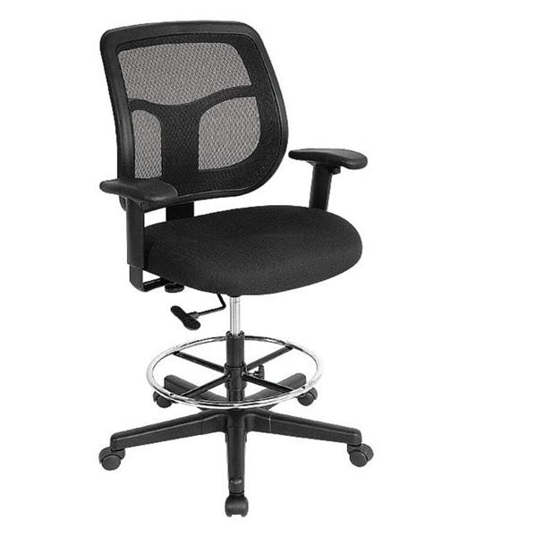 EUROTECH Apollo Drafting Stool 56 in x 25 in x 24 in Black Ea