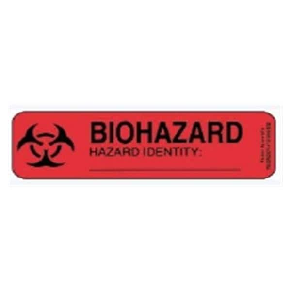 Label {Biohazard Identity} Red .5x1.5" 640/Rl 640/Rl