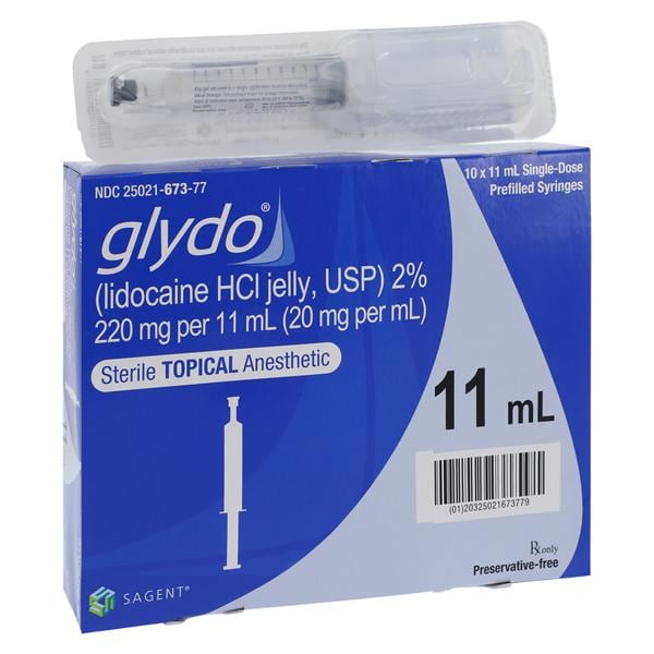 Glydo Lidocaine Topical Jelly 2% Preservative Free Prefilled Syri...