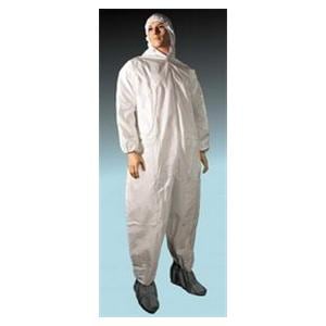 Fabric Coverall Elastic Small White 25/Ca