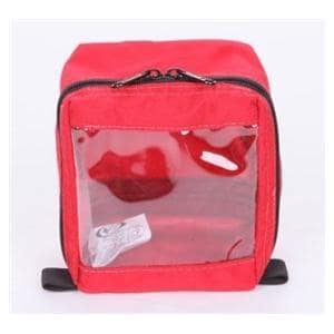 Emergency Bag Pocket 6.5x5.5x4" Red Zipper Closure No Handle