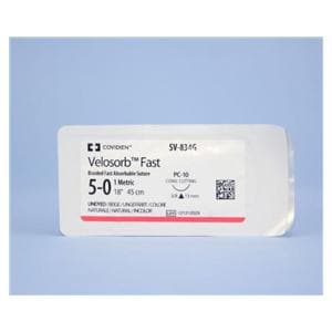 Velosorb Fast Suture 5-0 18" Glycolide/Lactide Braid PC-10 Undyed 12/Ca