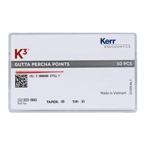 K3/K3XF Gutta Percha Points Size 45 White 50/Pk