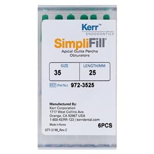 SimpliFill Obturators 25 mm Size 35 Green 6/Pk