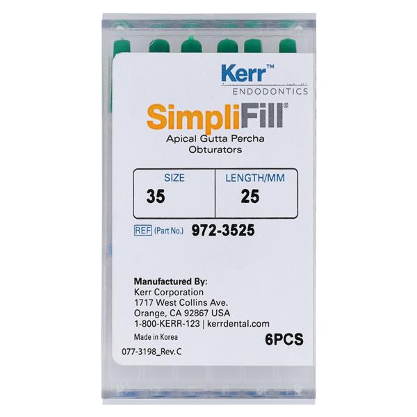 SimpliFill Obturators 25 mm Size 35 Green 6/Pk