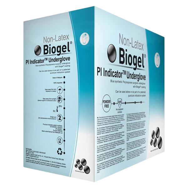 Biogel PI Indicator Synthetic Polyisoprene Surgical Undergloves 9 Blue