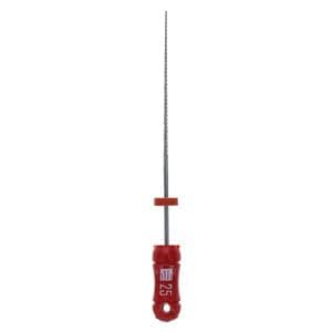 Hand K-File 30 mm Size 25 Stainless Steel Red 6/Bx