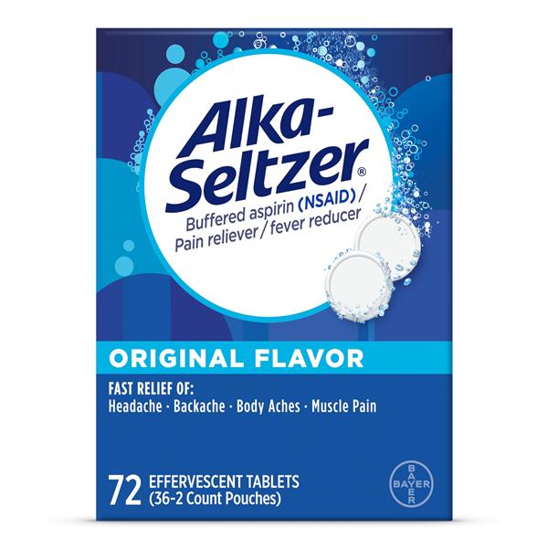 Alka-Seltzer Pain Reliever Tablets 325mg Original 72/Bx