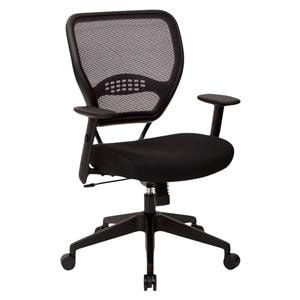 AirGrid Mid-Back Mesh Chair Black Frame Black Fabric Ea