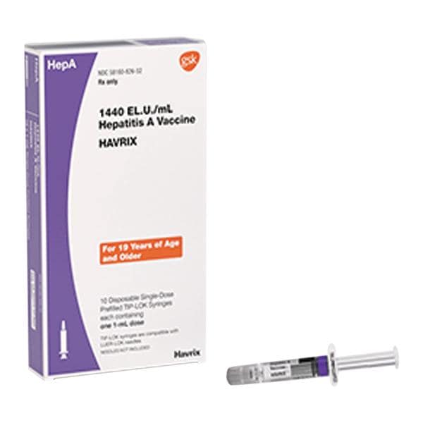 Havrix Hepatitis A Adult Injectable 1440ELU PFS 1mL 10/Pk