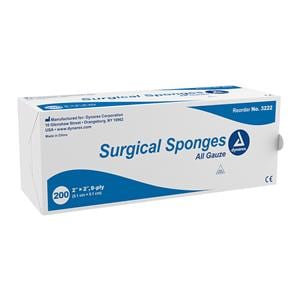 100% Cotton Gauze Sponge 2x2" 8 Ply Non-Sterile LF