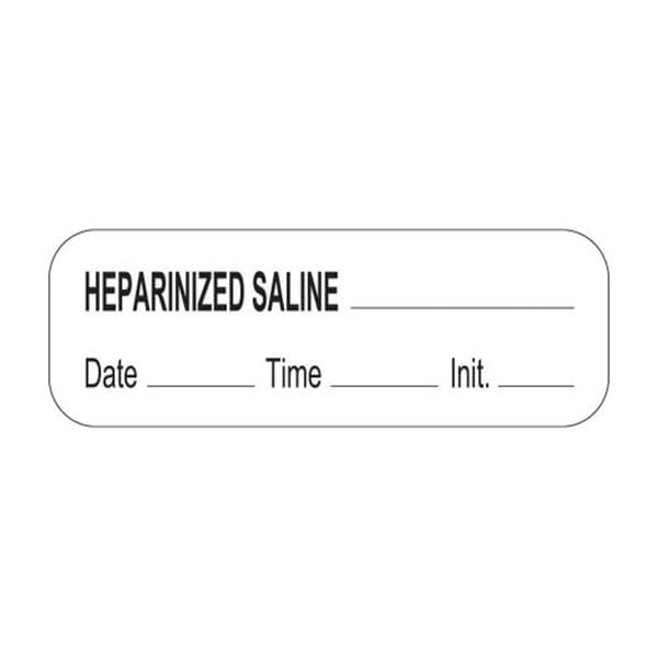 Anesthesia Label DTI Heparinized Saline White 1-1/2x1/2" 1000/Rl