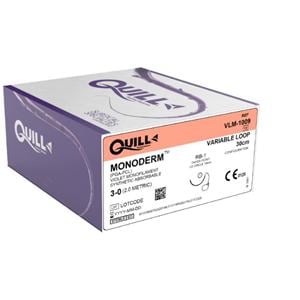 Quill Monoderm Suture 3-0 30cm Polyglecaprone Monofilament RB-1 Violet 12/Bx