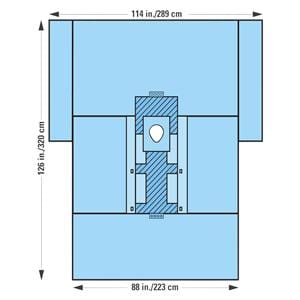 Orthoarts 114x88x126" Sterile Sheet Drape Fenestrated