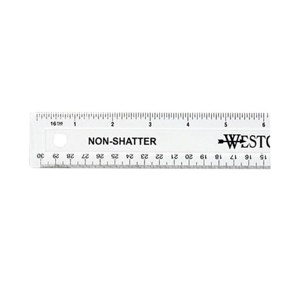 Office Depot Brand Non-Shatter Plastic Ruler 12" Clear Ea