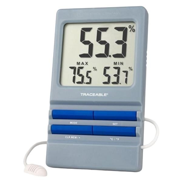 Traceable RH/Temperature Hygrometer ABS Plastic 0 to 60C/5 to 95% Ea