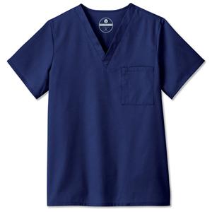 Scrub Shirt V-Neck 1 Pocket Set-In Sleeves 3X Large Navy Unisex Ea