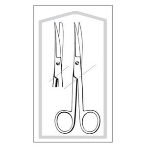 Econo Operating Scissors Curved 5-1/2" Stainless Steel Sterile Disposable 25/Bx