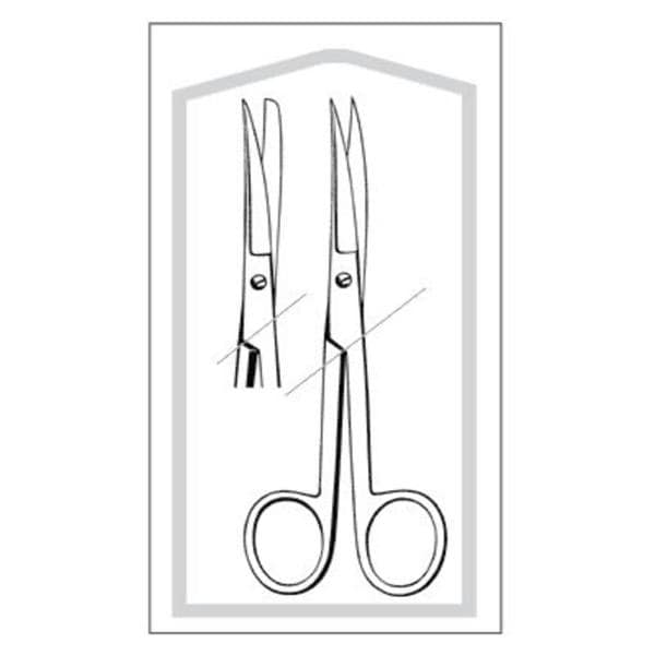 Econo Operating Scissors Curved 5-1/2" Stainless Steel Sterile Disposable 25/Bx