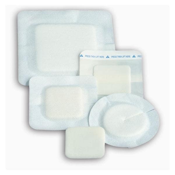 Polyderm Border Polyurethane Foam Wound Dressing 4x2" Non-Adherent White Hi Abs