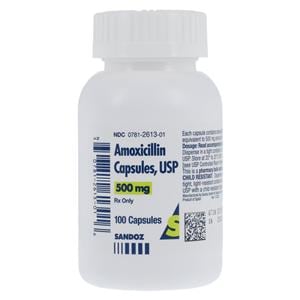 Amoxicillin Capsules 500mg Bottle 100/Bt