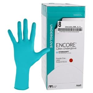 ENCORE Latex Underglove Surgical Gloves 8 Standard Green, 4 BX/CA