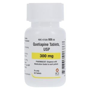 Quetiapine Fumarate Tablets 300mg Bottle 60/Bottle Each