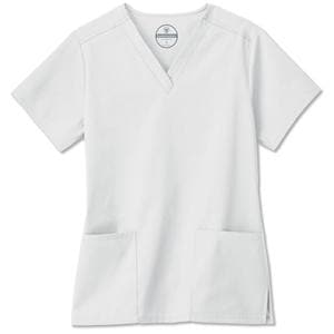 Fundamentals Scrub Shirt Short Sleeves 3X Large White Womens Ea