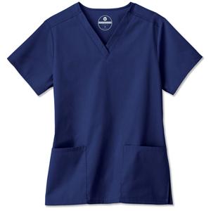 Fundamentals Scrub Shirt Short Sleeves 3X Large Navy Womens Ea