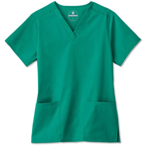 Fundamentals Scrub Shirt Short Sleeves Large Hunter Green Womens Ea