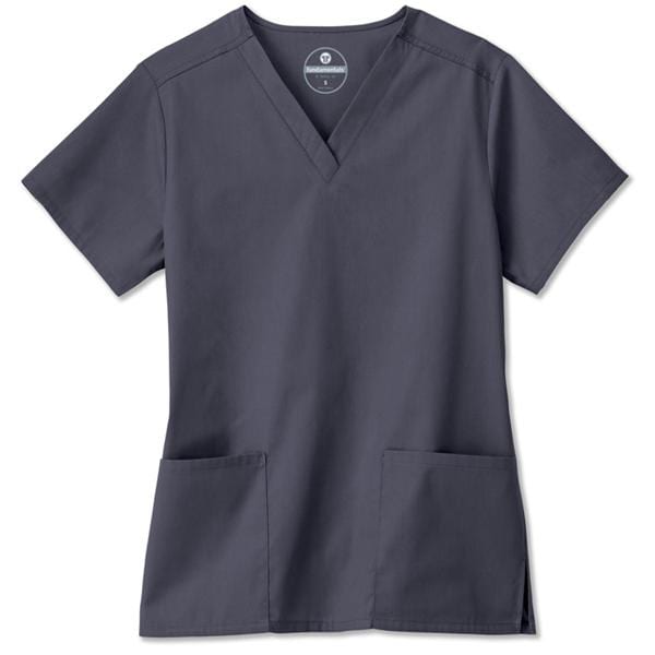 Fundamentals Scrub Shirt Short Sleeves Medium Charcoal Womens Ea