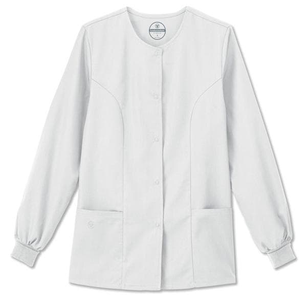 Fundamentals Warm-Up Jacket 2Pckt StIn Lng Slv 28 in X-Large Wht Womens Ea