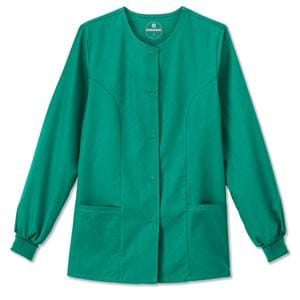 Fundamentals Warm-Up Jacket 2Pckt StIn Lng Slv 28 in Small HntrGrn Womens Ea