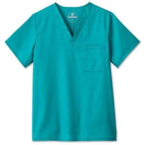 Fundamentals Scrub Shirt V-Neck Short Sleeves X-Large Teal Unisex Ea