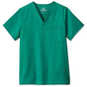 Fundamentals Scrub Shirt V-Neck Short Sleeves 5X Large Hunter Green Unisex Ea