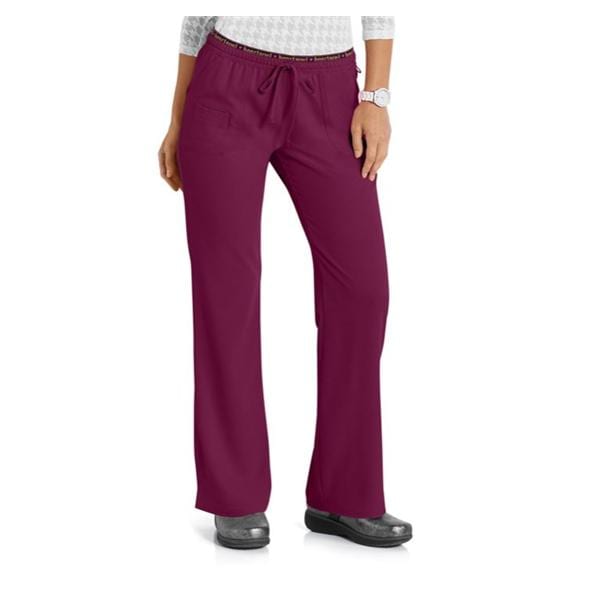 HeartSoul Scrub Pant 4 Pockets X-Small Wine Womens Ea