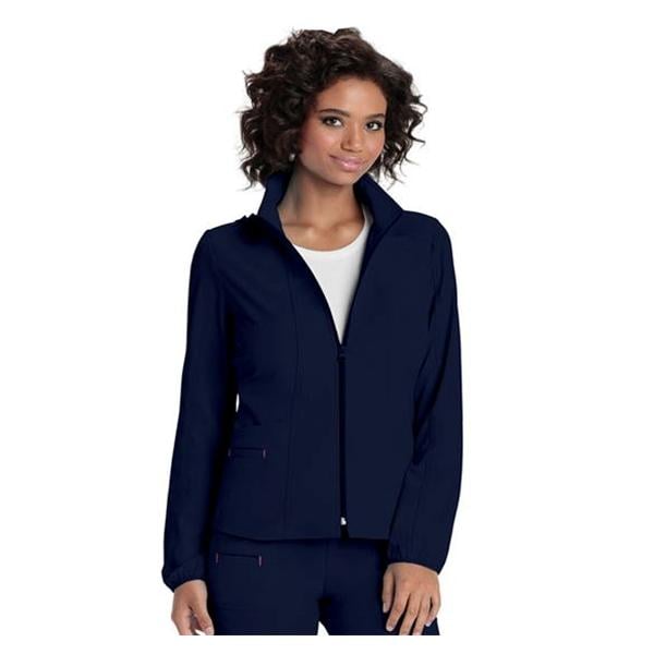 HeartSoul Warm-Up Jacket Long Set-In Sleeves Large Navy Womens Ea