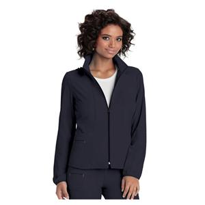 HeartSoul Warm-Up Jacket Long Set-In Sleeves Small Pewter Womens Ea