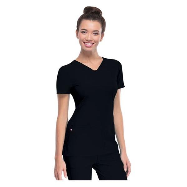 HeartSoul Scrub Shirt V-Neck Short Sleeves Large Black Ea