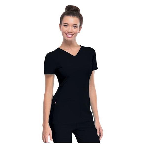 HeartSoul Scrub Shirt V-Neck Short Sleeves Small Black Ea