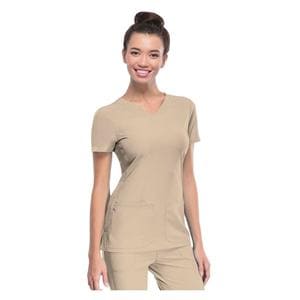 HeartSoul Scrub Shirt V-Neck X-Small Khaki Womens Ea