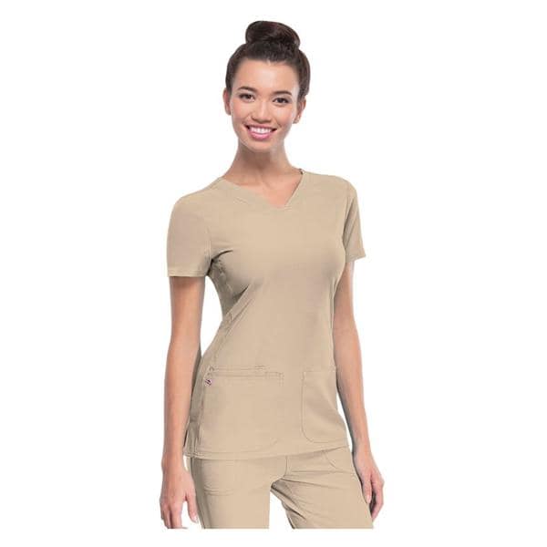 HeartSoul Scrub Shirt V-Neck X-Small Khaki Womens Ea