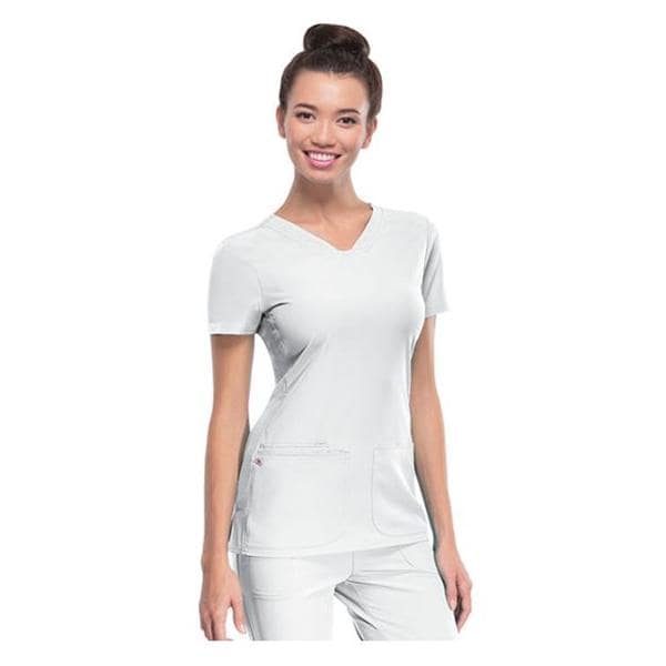 HeartSoul Scrub Shirt V-Neck Small White Womens Ea