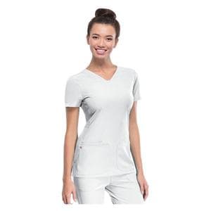 HeartSoul Scrub Shirt V-Neck X-Large White Womens Ea