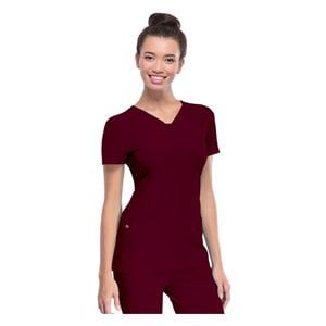 HeartSoul Scrub Shirt V-Neck 2X Large Wine Womens Ea