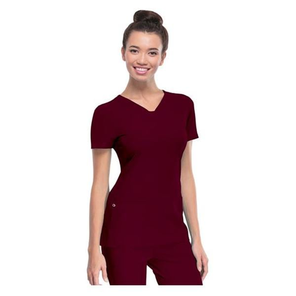 HeartSoul Scrub Shirt V-Neck 3X Large Wine Womens Ea